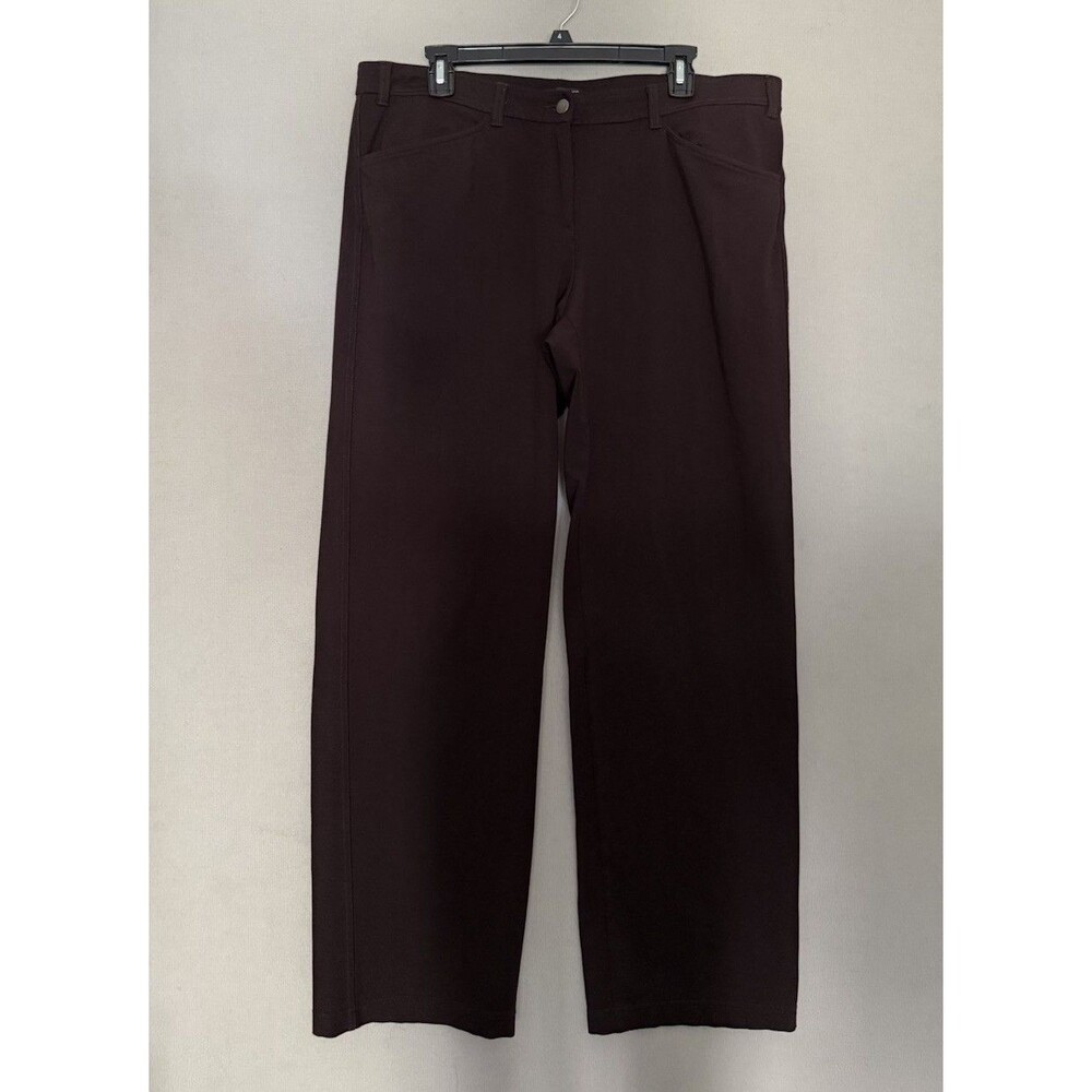 Eileen Fisher Pants Womens Large Brown Straight Leg Sustainable Luxury Tailored